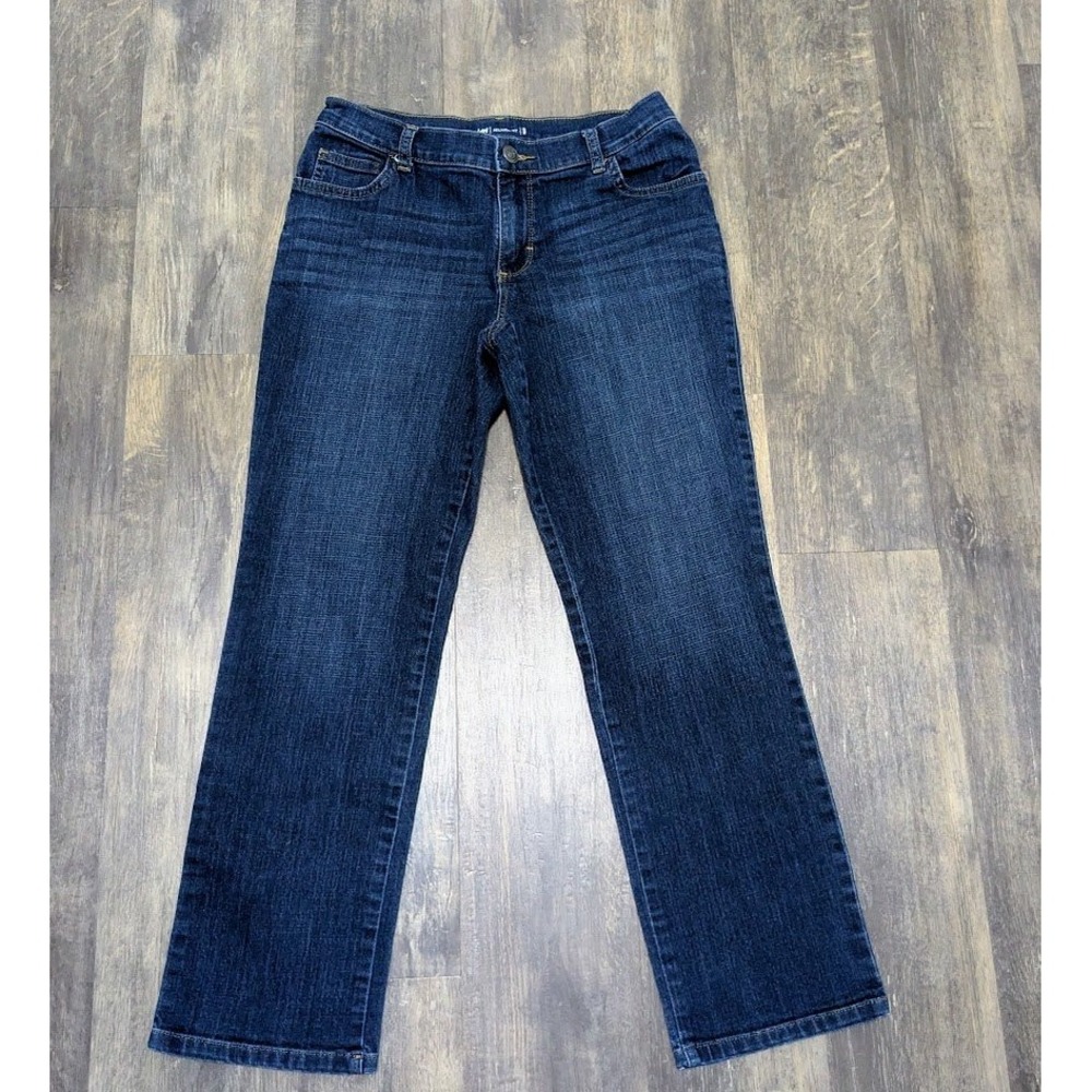 Lee Womens Jeans Size 4P Dark Wash‎ Straight Leg Relaxed Fit Stretch Denim